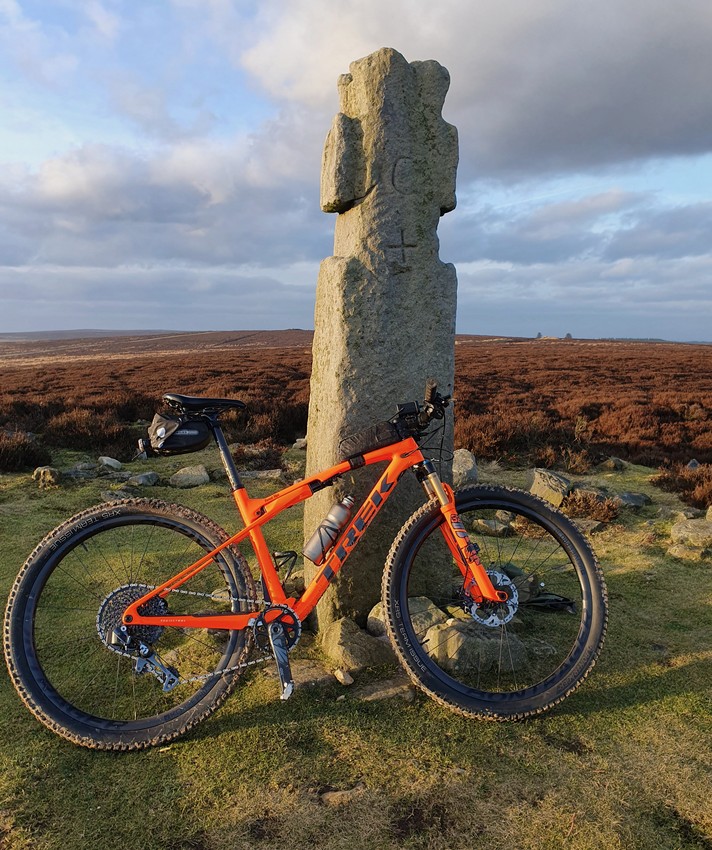Forest Rips mountain bike at Lilla Cross on the North York Moors.